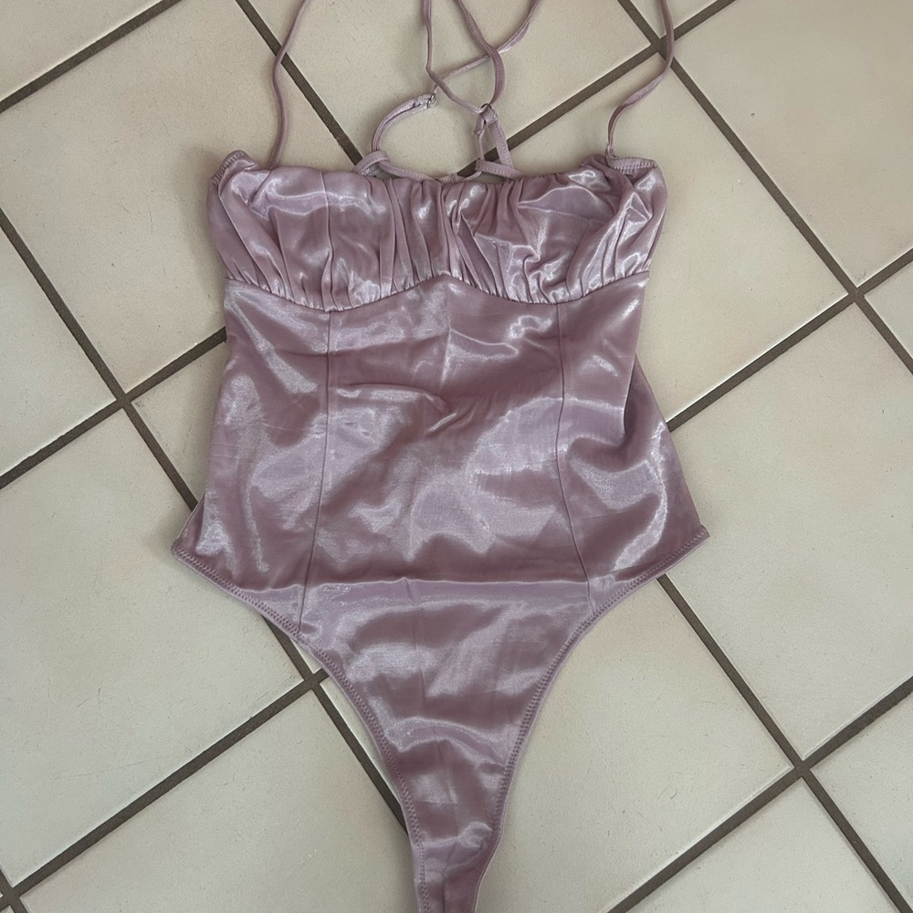 Urban Outfitters Metallic Mauve Bodysuit